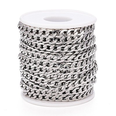 Tarnish Resistant 304 Stainless Steel Cuban Link Chains CHS-M003-13P-D-1