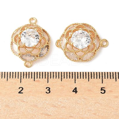 Flower Brass Connector Charms KK-A253-04G-1
