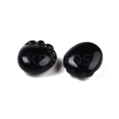 Natural Obsidian Footprint Figurines DJEW-N003-02A-1