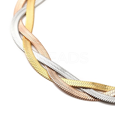304 Stainless Steel Interlocking Herringbone Chain Bracelet for Men Women LS-BJEW-H554-01-1