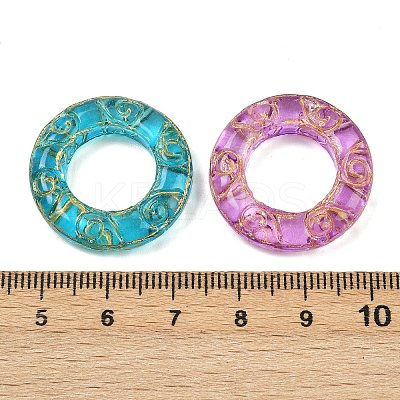 Baking Paint and Golden Metal Enlaced Glass Beads DGLA-T004-13M-1
