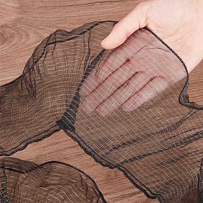 Polyester Organza Ruffled Pleated Lace Fabric Trim OCOR-WH0070-15D-1