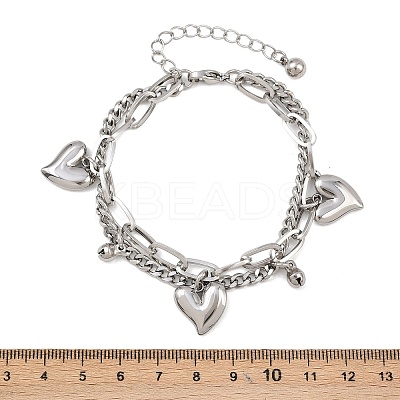 304 Stainless Steel Multi-strand Bracelets BJEW-P365-02P-1