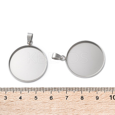 304 Stainless Steel Pendant Cabochon Settings X-STAS-L282-010P-09-1