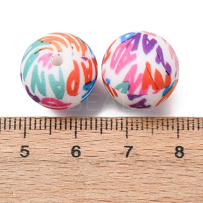 Food Grade Eco-Friendly Printed Silicone Beads SIL-A013-01A-01-1