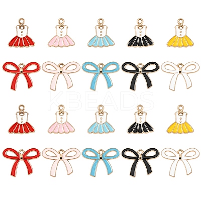 40Pcs 10 Styles Alloy Enamel Pendants ENAM-YW0005-63-1