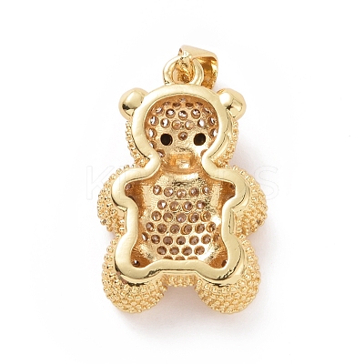 Brass Cubic Zirconia Pendants ZIRC-K089-14G-01-1