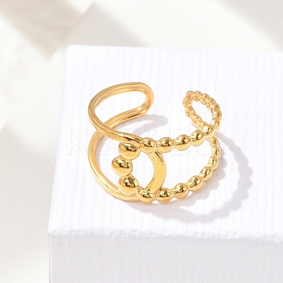 304 Stainless Stee Open Cuff Rings for Women RJEW-Q006-03G-G-1