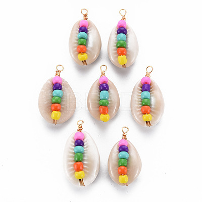 Cowrie Shell Pendants SHEL-S276-140-1