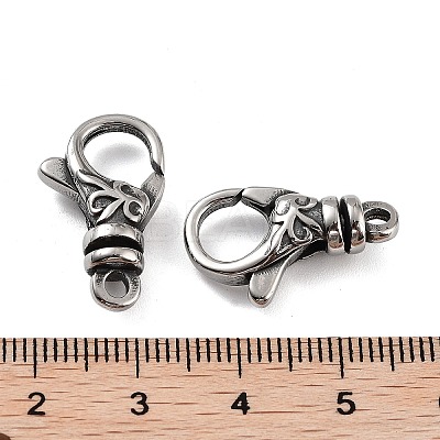 Tibetan Style 316 Stainless Steel Lobster Claw Clasps STAS-K276-12A-AS-1