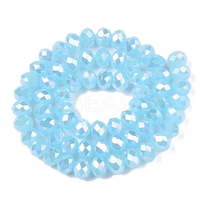Electroplate Glass Beads Strands EGLA-A044-J8mm-B04-1