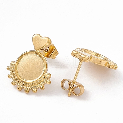 Ion Plating(IP) 304 Stainless Steel Stud Earring Findings EJEW-G338-02G-1