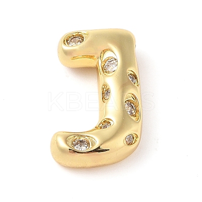 Brass Micro Pave Clear Cubic Zirconia Pendant KK-Z046-01G-J-1
