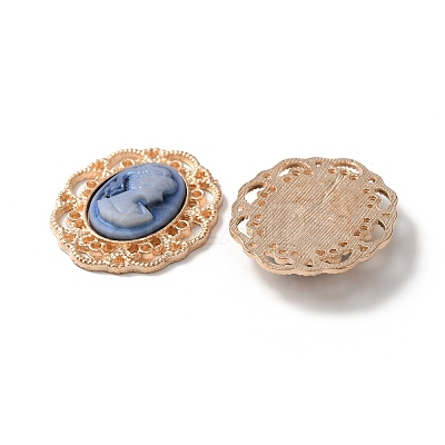 Opaque Resin Cameo Oval Alloy Cabochons LS-FIND-WH0126-120KCG-1