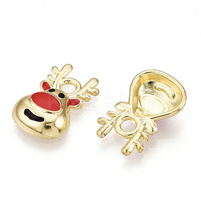 Golden Plated Alloy Enamel Charms X-ENAM-D040-E01-G-1
