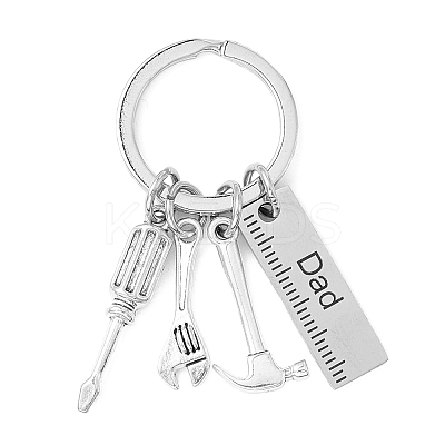 Non-Tarnish Father's Day Theme 201 Stainless Steel Keychain LS-KEYC-A010-03-1