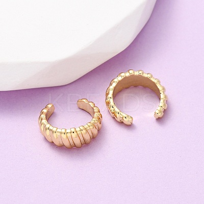 Brass Stripe C-Shaped Cuff Earrings EJEW-D332-05C-G-1