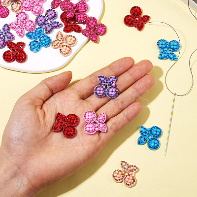 24Pcs 6 Colors Cherry Rhinestone Patches PATC-TA0001-06-1