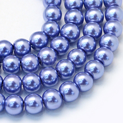Baking Paint Glass Pearl Round Bead Strands HY-Q003-10mm-09-1