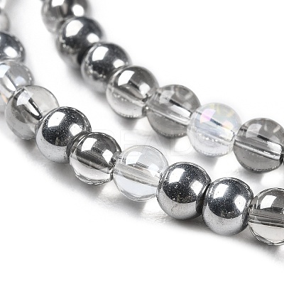 Transperant Electroplate Glass Beads Strands GLAA-P056-4mm-C01-1