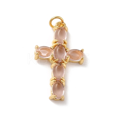 Rack Plating Brass Micro Pave Cubic Zirconia Pendants KK-A160-02G-1