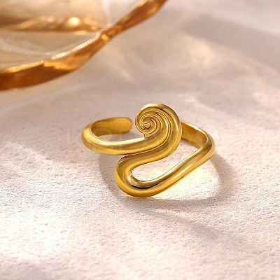 Irregular 304 Stainless Steel Cuff Open Rings for Women SA-CBA6EDB-08G-1