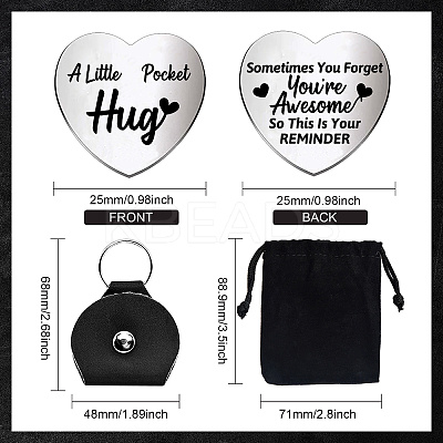 1 Set Friendship Theme Heart Double-Sided Engraved Stainless Steel Commemorative Decision Maker Coin AJEW-GL0001-60-006-1