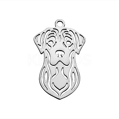 Tarnish Resistant 201 Stainless Steel Puppy Pendants STAS-Q201-T436-1