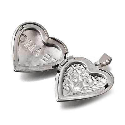 316 Stainless Steel Locket Pendants STAS-N0016-18B-P-1