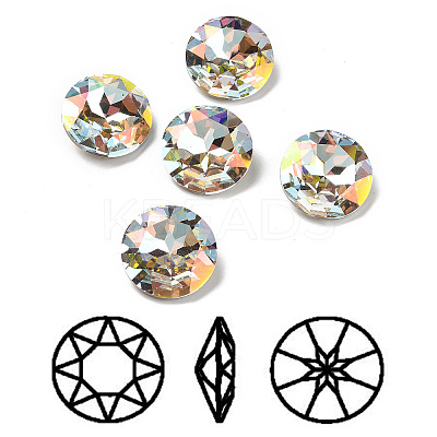 Light AB Style K9 Glass Rhinestone Cabochons RGLA-J033-E-001LA-1