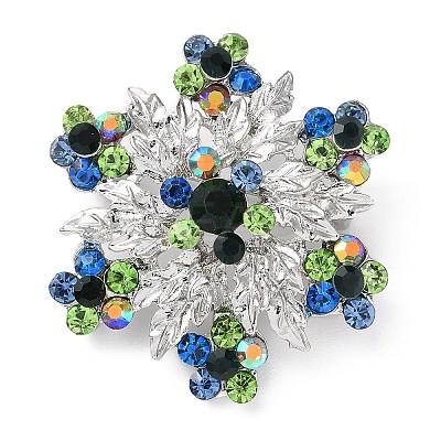 Snowflake Silver Color Plated Alloy Brooch JEWB-B007-02-1