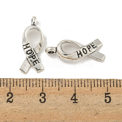 Awareness Ribbon Hope Tibetan Style Alloy Pendants TIBEP-R344-11AS-LF-1