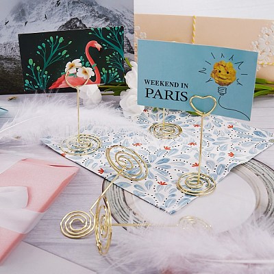 16Pcs 4 Style Carbon Steel Name Card Holder AJEW-SZ0001-78-1