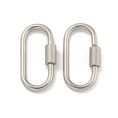 Non-Tarnish 304 Stainless Steel Screw Carabiner Lock Charms STAS-C092-04E-P-1