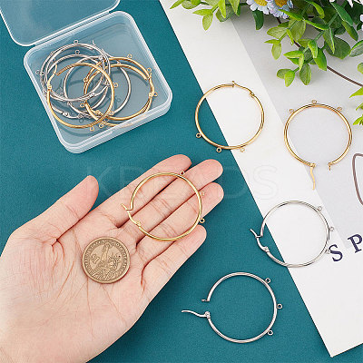 12Pcs 2 Colors 304 Stainless Steel Huge Hoop Earring Findings STAS-UN0044-77-1