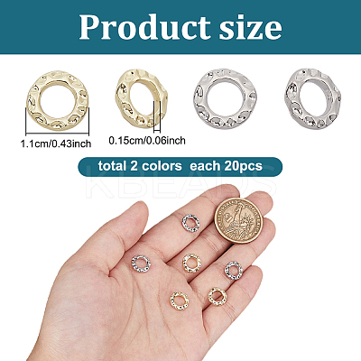 40Pcs 2 Colors Rack Plating Alloy Linking Rings FIND-GL0001-64-1