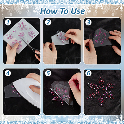 Snowflake Pattern Hotfix Rhinestones DIY-WH0430-205B-1