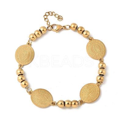 304 Stainless Steel Link Bracelets for Women BJEW-A042-01G-1