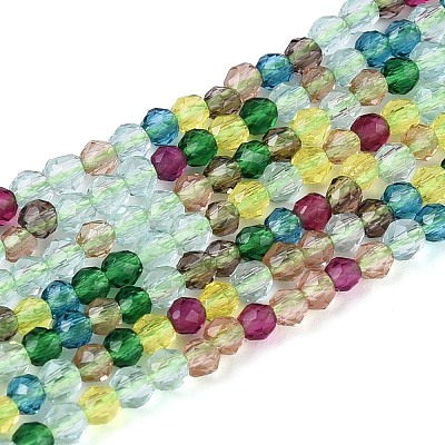 Transparent Gradient Color Glass Beads Strands LS-GLAA-E044-01B-1