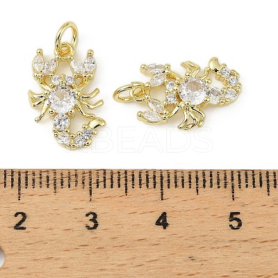 Brass Micro Pave Cubic Zirconia Pendants KK-H527-22G-1