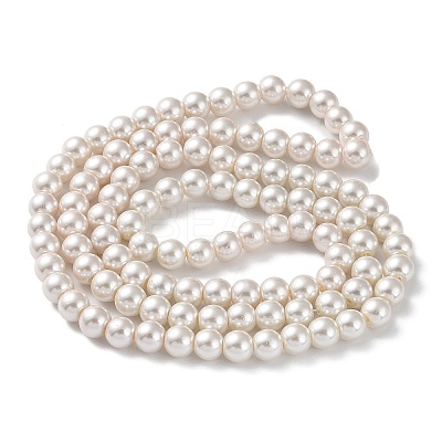 (Defective Closeout Sale: Fading) Baking Paint Pearlized Glass Pearl Round Bead Strands LS-HY-XCP0001-12-1