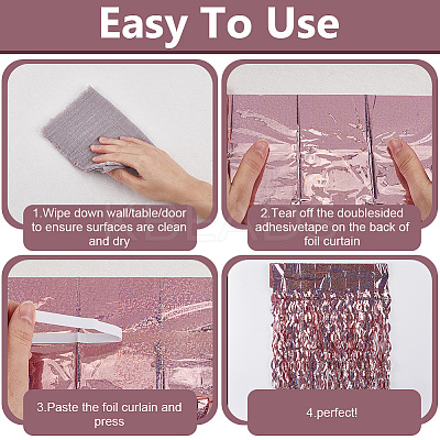 Plastic Foil Fringe Curtains DIY-WH20011-33B-1
