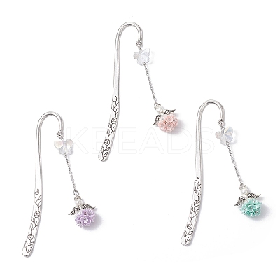 3Pcs Tibetan Silver Alloy Hook Bookmark AJEW-JK00401-1