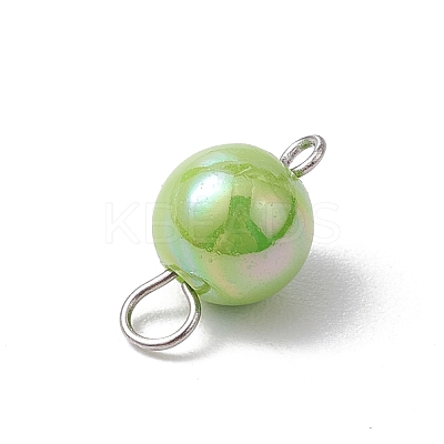 AB Color Plated Opaque Acrylic Round Connector Charms PALLOY-JF03543-02-1