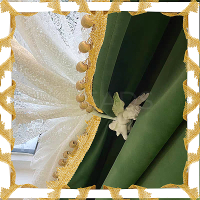 Sparkle Polyester Lace Ribbon OCOR-WH0080-33B-1