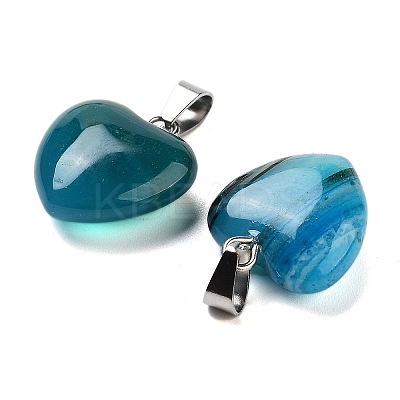 Natural Banded Agate Charms HEAR-PW0001-057-26-1