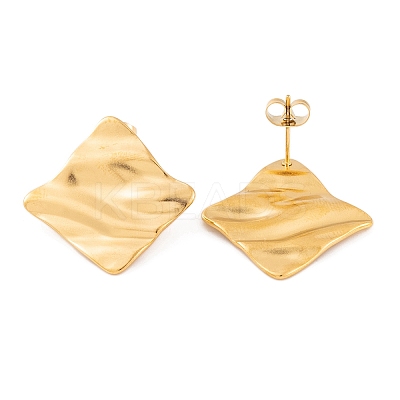 Ion Plating(IP) 304 Stainless Steel Stud Earrings for Women EJEW-L272-030G-02-1