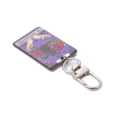 Acrylic Pendants with Alloy Swivel Clasps and 304 Stainless Steel Jump Rings Decorations HJEW-JM03039-1
