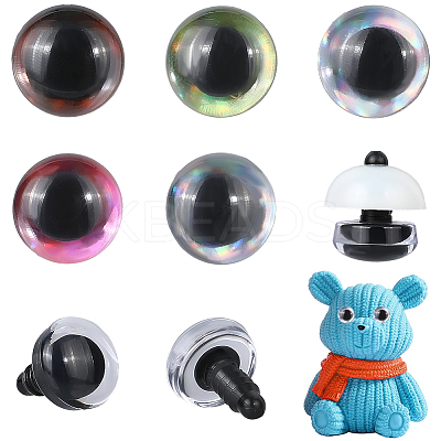 60 Sets 5 Colors Half Round ABS Plastic Doll Craft Eyes DIY-GF0010-67B-1