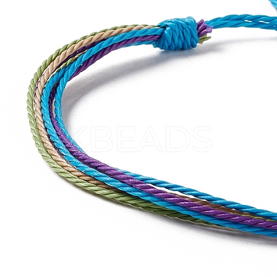 4Pcs 4 Style Alloy & Glass Braided Bead Bracelets Set BJEW-B065-09E-1